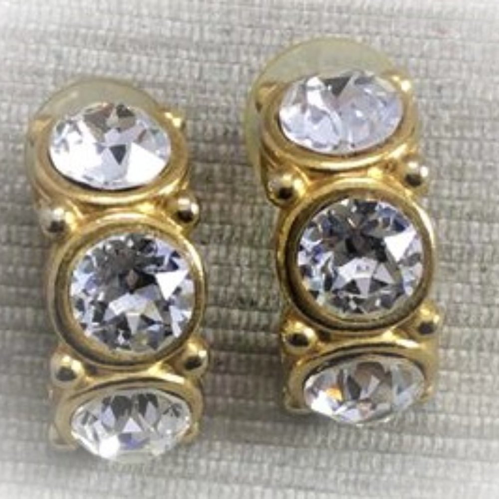 GIVENCHY Paris New York Vintage Crystal Half Hoop